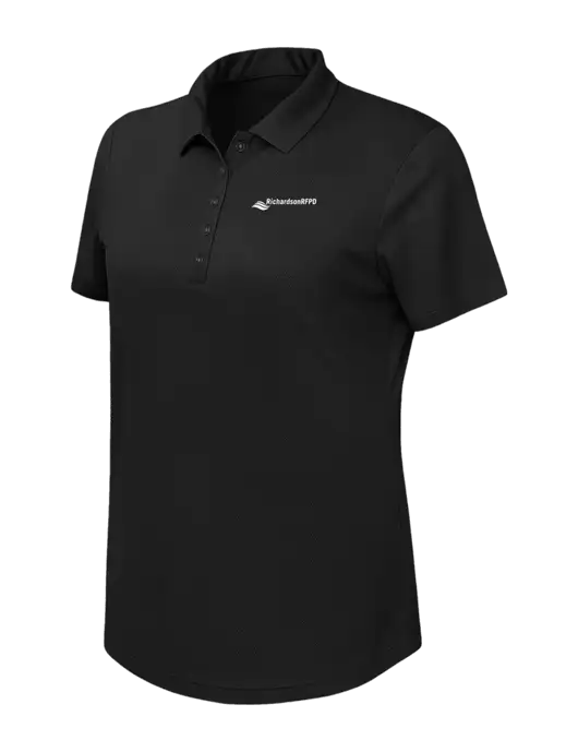 Callaway Womens Birdseye Black Polo w/Richardson RFPD Logo