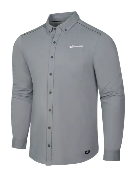 OGIO Medium Grey Heather Modern Code Stretch Button-Up Shirt w/Richardson RFPD Logo