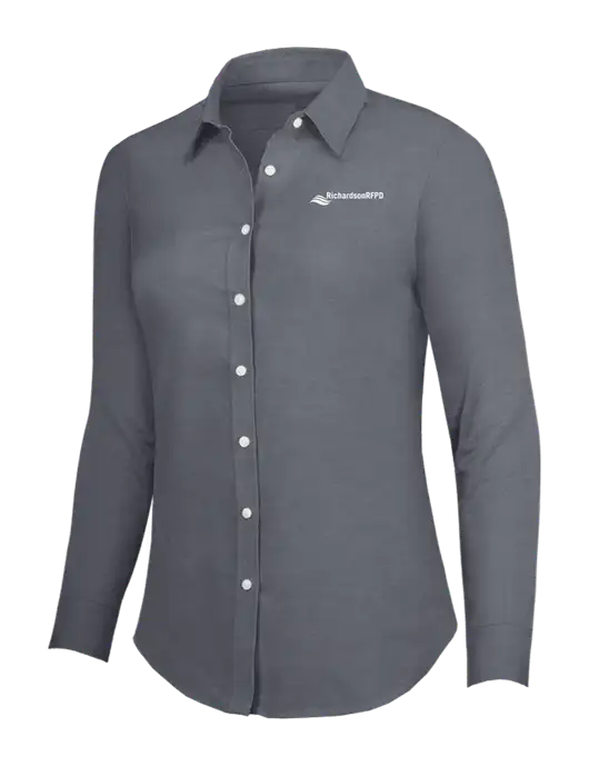 Dark Grey Womens SuperPro Oxford Shirt w/Richardson RFPD Logo