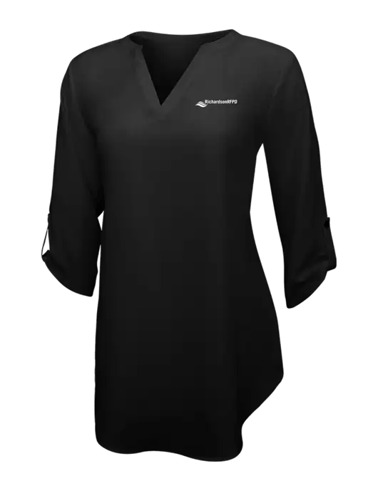Womens Black 3/4 Sleeve Tunic Blouse w/Richardson RFPD Logo