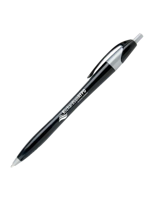 Novella Black/Silver Corporate Pen - Blue Ink w/Richardson RFPD Logo