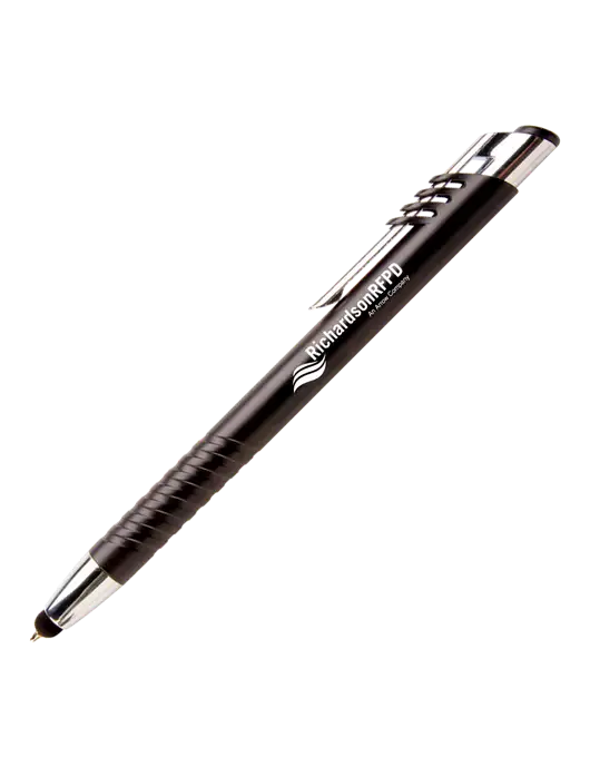 Schirhart Black Stylus Pen - Blue Ink w/Richardson RFPD Logo