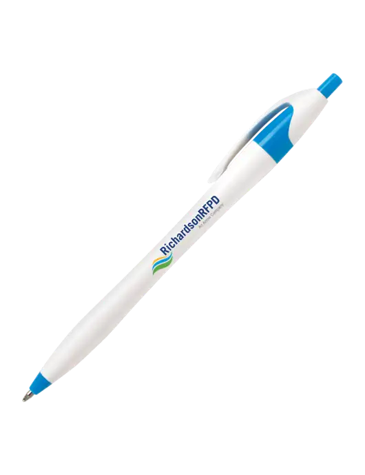 Novella Sapphire Blue/White Splash Pen - Blue Ink w/Richardson RFPD Logo