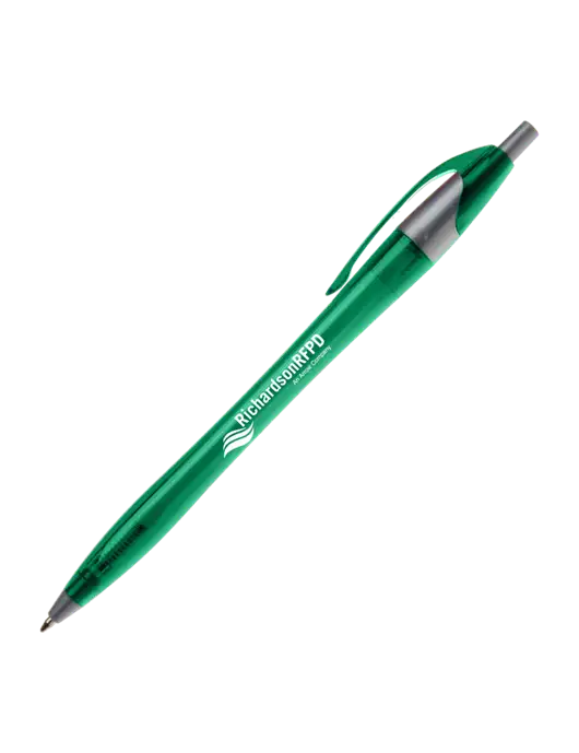 Novella Translucent Green/Silver Jewel Pen - Blue Ink w/Richardson RFPD Logo