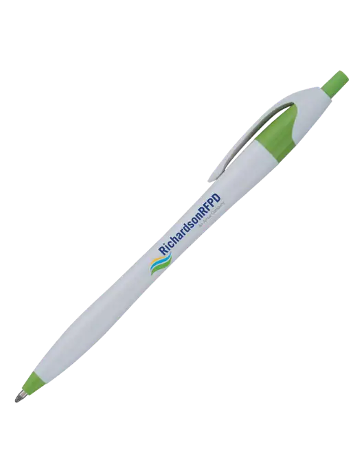 Novella Light Green/White Splash Pen - Blue Ink w/Richardson RFPD Logo